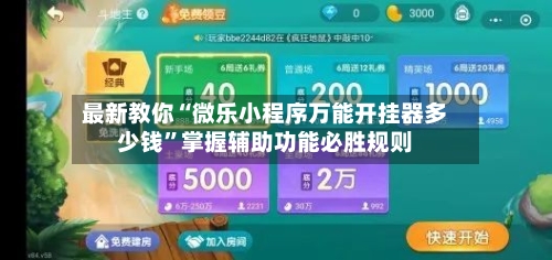 最新教你“微乐小程序万能开挂器多少钱”掌握辅助功能必胜规则-第2张图片