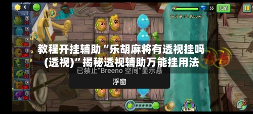 教程开挂辅助“乐胡麻将有透视挂吗(透视)”揭秘透视辅助万能挂用法-第2张图片