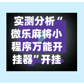 实测分析“微乐麻将小程序万能开挂器”开挂(透视)辅助教程