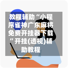 教程辅助“小程序雀神广东麻将免费开挂器下载”开挂(透视)辅助教程-第3张图片