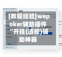 [教程经验]wepoker辅助插件“开挂(透视)辅助神器-第3张图片