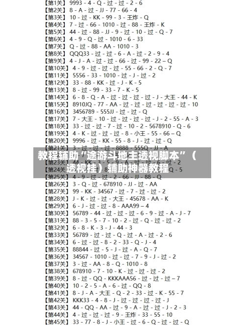 教程辅助“途游斗地主透视脚本”（透视挂）辅助神器教程
