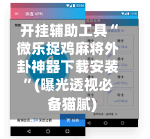 开挂辅助工具“微乐捉鸡麻将外卦神器下载安装”(曝光透视必备猫腻)-第3张图片