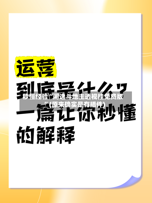秒懂经验“闲逸斗地主透视挂免费版”(原来确实是有插件)