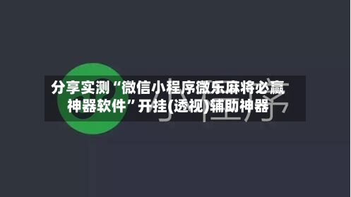 分享实测“微信小程序微乐麻将必赢神器软件”开挂(透视)辅助神器-第2张图片