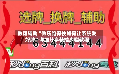 教程辅助“微乐跑得快如何让系统发好牌	”详细分享装挂步骤教程-第2张图片