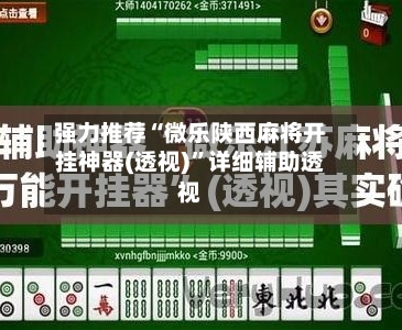 强力推荐“微乐陕西麻将开挂神器(透视)	”详细辅助透视-第3张图片