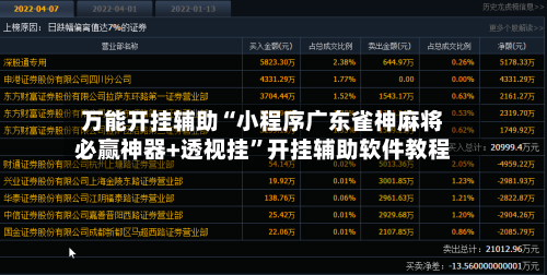 万能开挂辅助“小程序广东雀神麻将必赢神器+透视挂”开挂辅助软件教程