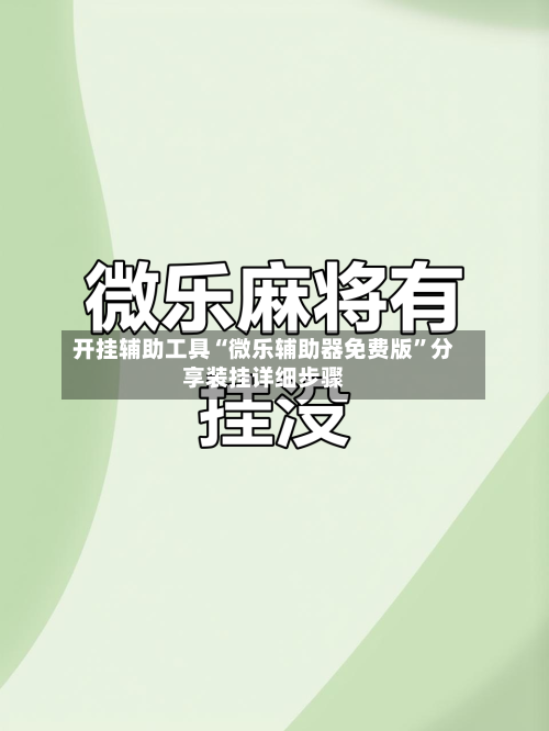 开挂辅助工具“微乐辅助器免费版”分享装挂详细步骤-第2张图片
