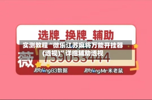 实测教程“微乐江苏麻将万能开挂器(透视)”详细辅助透视-第2张图片