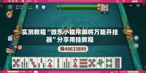 实测教程“微乐小程序麻将万能开挂器	”分享用挂教程-第2张图片