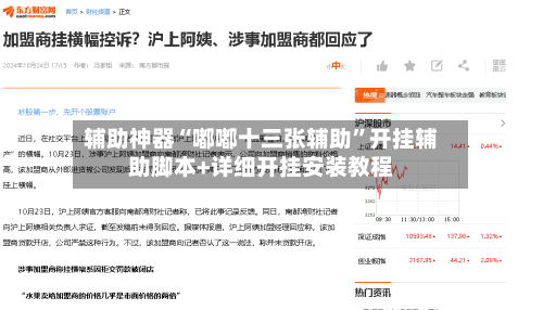 辅助神器“嘟嘟十三张辅助”开挂辅助脚本+详细开挂安装教程