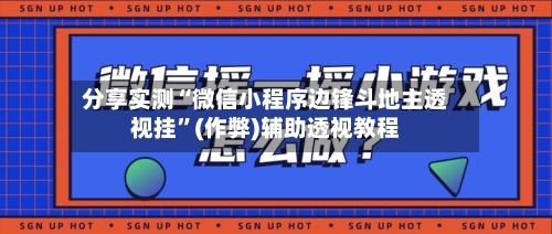 分享实测“微信小程序边锋斗地主透视挂”(作弊)辅助透视教程-第3张图片