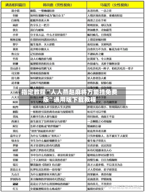 指定教程“人人燕赵麻将万能挂免费版	”通用版下载教程-第2张图片