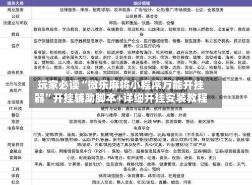 玩家必读“微乐麻将小程序万能开挂器”开挂辅助脚本+详细开挂安装教程-第3张图片
