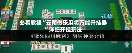 必看教程“云南微乐麻将万能开挂器	”详细开挂玩法-第2张图片