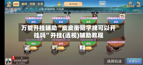 万能开挂辅助“皮皮衡阳字牌可以开挂吗”开挂(透视)辅助教程-第2张图片