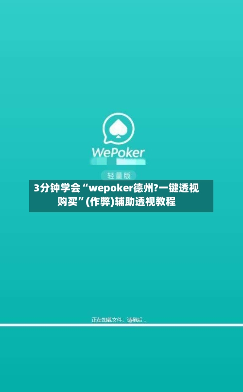 3分钟学会“wepoker德州?一键透视购买”(作弊)辅助透视教程-第3张图片