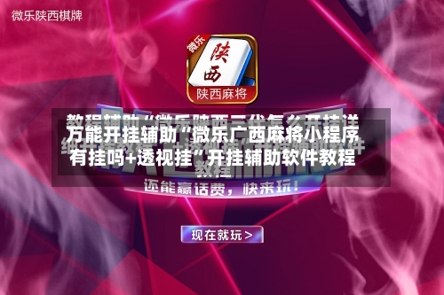 万能开挂辅助“微乐广西麻将小程序有挂吗+透视挂”开挂辅助软件教程-第3张图片