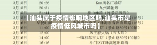 【汕头属于疫情影响地区吗,汕头市是疫情低风城市吗】