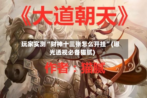 玩家实测“财神十三张怎么开挂	”(曝光透视必备猫腻)-第2张图片