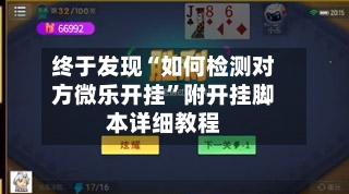 终于发现“如何检测对方微乐开挂”附开挂脚本详细教程