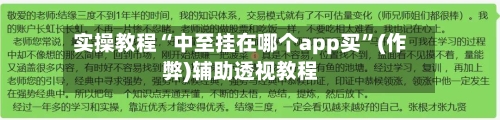 实操教程“中至挂在哪个app买”(作弊)辅助透视教程-第3张图片