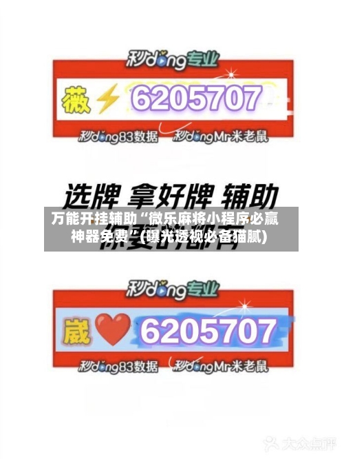 万能开挂辅助“微乐麻将小程序必赢神器免费	”(曝光透视必备猫腻)-第3张图片