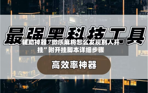 辅助神器“微乐麻将怎么发现别人开挂	”附开挂脚本详细步骤-第2张图片