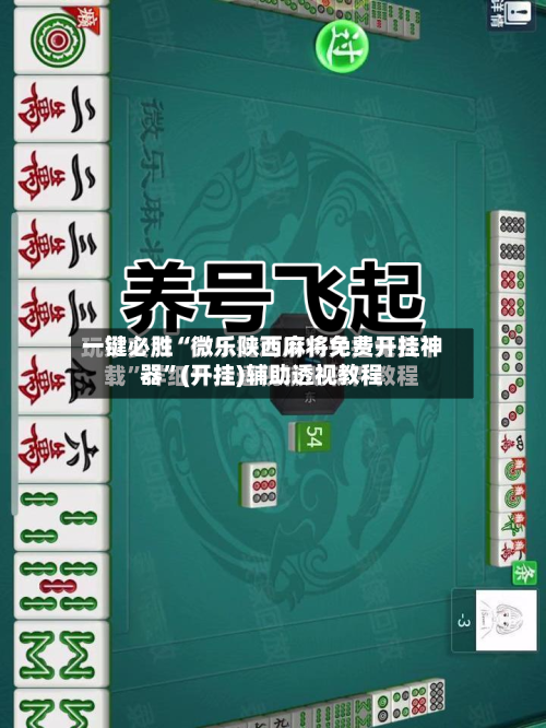 一键必胜“微乐陕西麻将免费开挂神器”(开挂)辅助透视教程