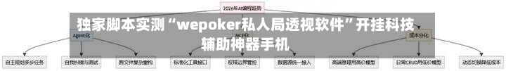 独家脚本实测“wepoker私人局透视软件”开挂科技辅助神器手机-第2张图片