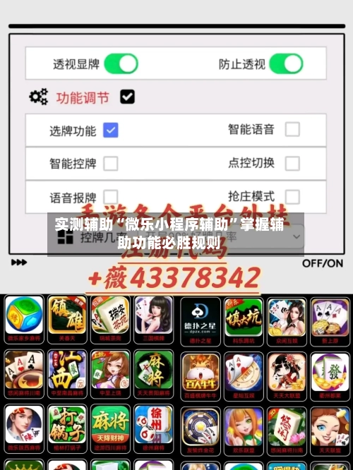 实测辅助“微乐小程序辅助”掌握辅助功能必胜规则