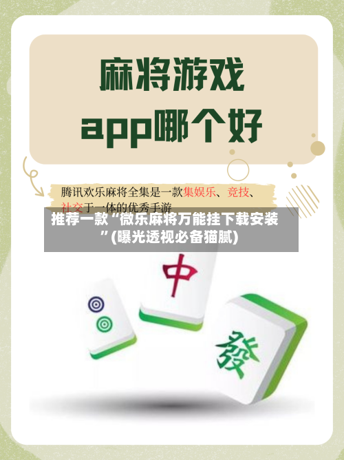 推荐一款“微乐麻将万能挂下载安装”(曝光透视必备猫腻)-第2张图片