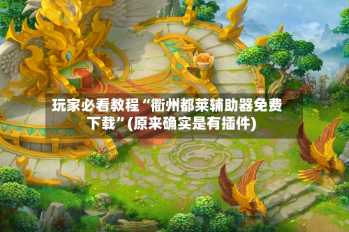 玩家必看教程“衢州都莱辅助器免费下载	”(原来确实是有插件)-第3张图片