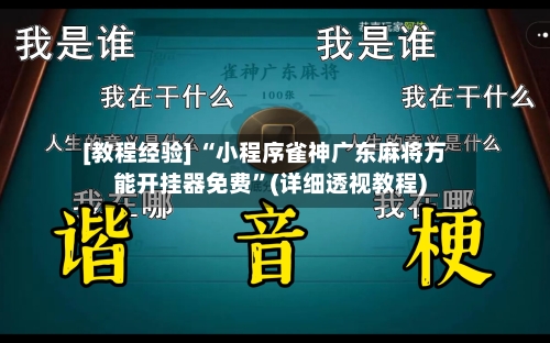 [教程经验] “小程序雀神广东麻将万能开挂器免费”(详细透视教程)-第2张图片