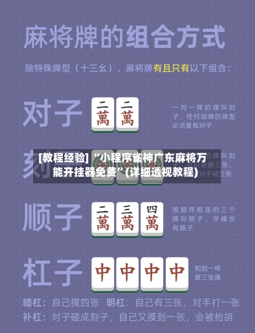[教程经验] “小程序雀神广东麻将万能开挂器免费”(详细透视教程)-第3张图片