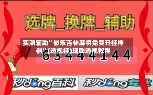 实测辅助”微乐吉林麻将免费开挂神器”(透视挂)辅助透视教程