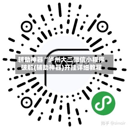 辅助神器“泸州大二微信小程序破解(辅助神器)开挂详细教程-第3张图片