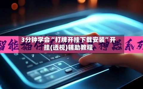 3分钟学会“打牌开挂下载安装”开挂(透视)辅助教程