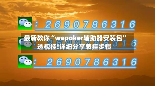 最新教你“wepoker辅助器安装包	”透视挂!详细分享装挂步骤-第2张图片