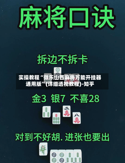 实操教程“微乐山西麻将万能开挂器通用版”(详细透视教程)-知乎-第3张图片
