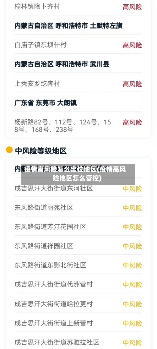 疫情高风险怎么定位地区(疫情高风险地区怎么管控)