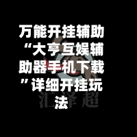 万能开挂辅助“大亨互娱辅助器手机下载”详细开挂玩法