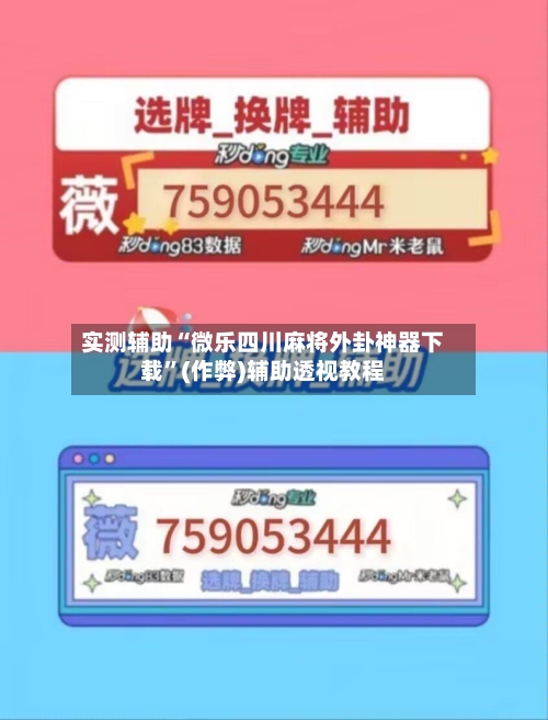 实测辅助“微乐四川麻将外卦神器下载”(作弊)辅助透视教程