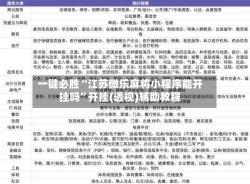 一键必胜“江苏微乐麻将小程序能开挂吗	”开挂(透视)辅助教程-第2张图片