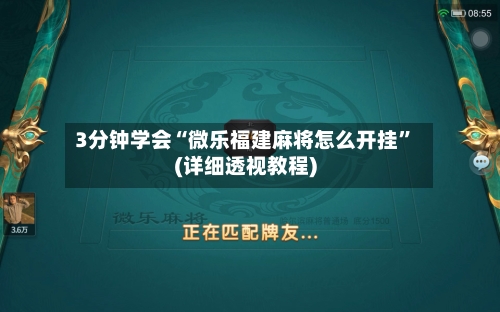 3分钟学会“微乐福建麻将怎么开挂”(详细透视教程)