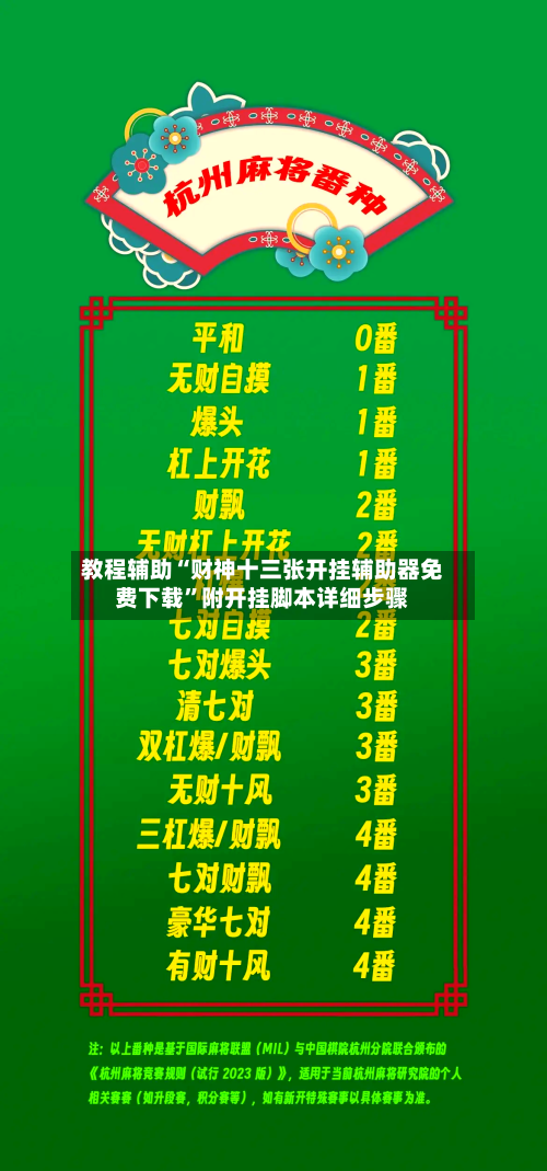 教程辅助“财神十三张开挂辅助器免费下载”附开挂脚本详细步骤
