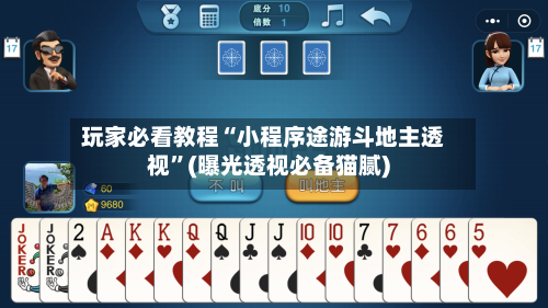 玩家必看教程“小程序途游斗地主透视”(曝光透视必备猫腻)-第3张图片
