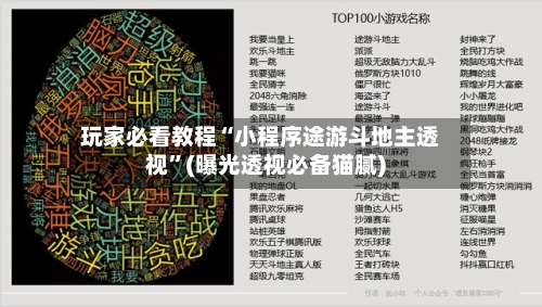玩家必看教程“小程序途游斗地主透视”(曝光透视必备猫腻)