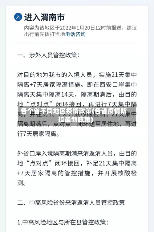 各个省不同地区疫情政策(各省疫情防控最新政策)-第2张图片